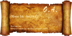 Oberle Anikó névjegykártya